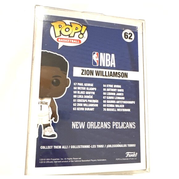 NEW!!! Funko Pop! NBA #1 Zion Williamson New Orleans Pelicans (62) - Picture 4 of 8